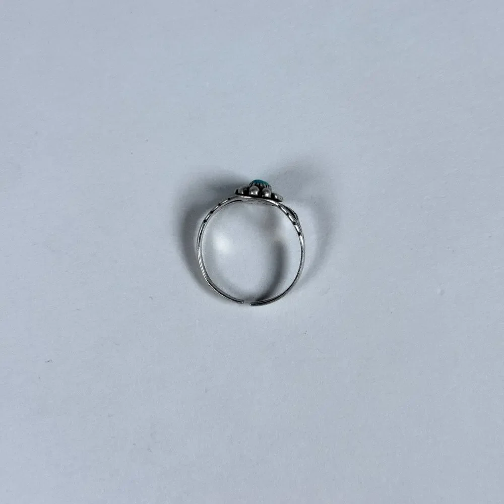 Vintage Sterling Silver Native American Turquoise Ring 8us Size 2.71g